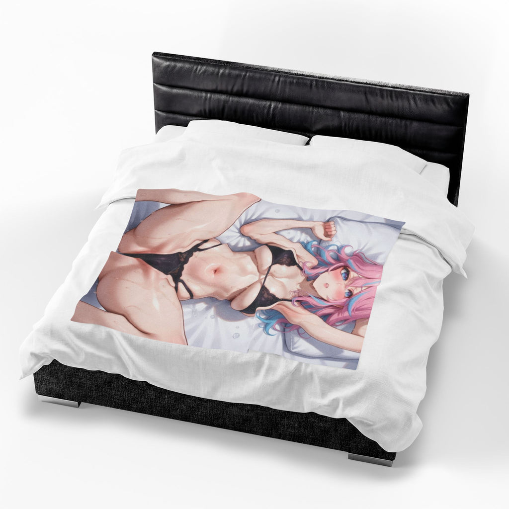 Lewd Anime Girl Plush Velveteen Blanket