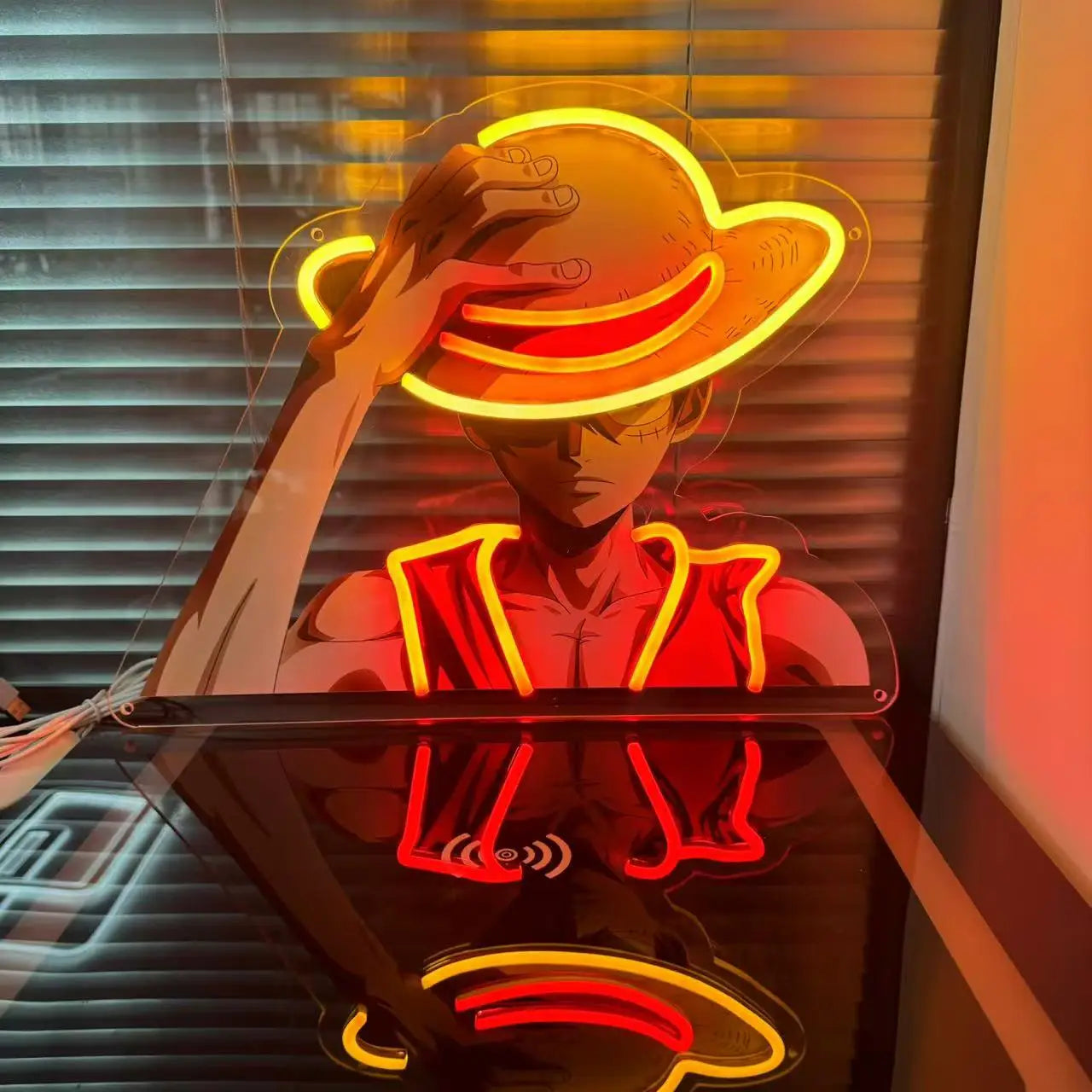 Luffy Neon Light Power Sign