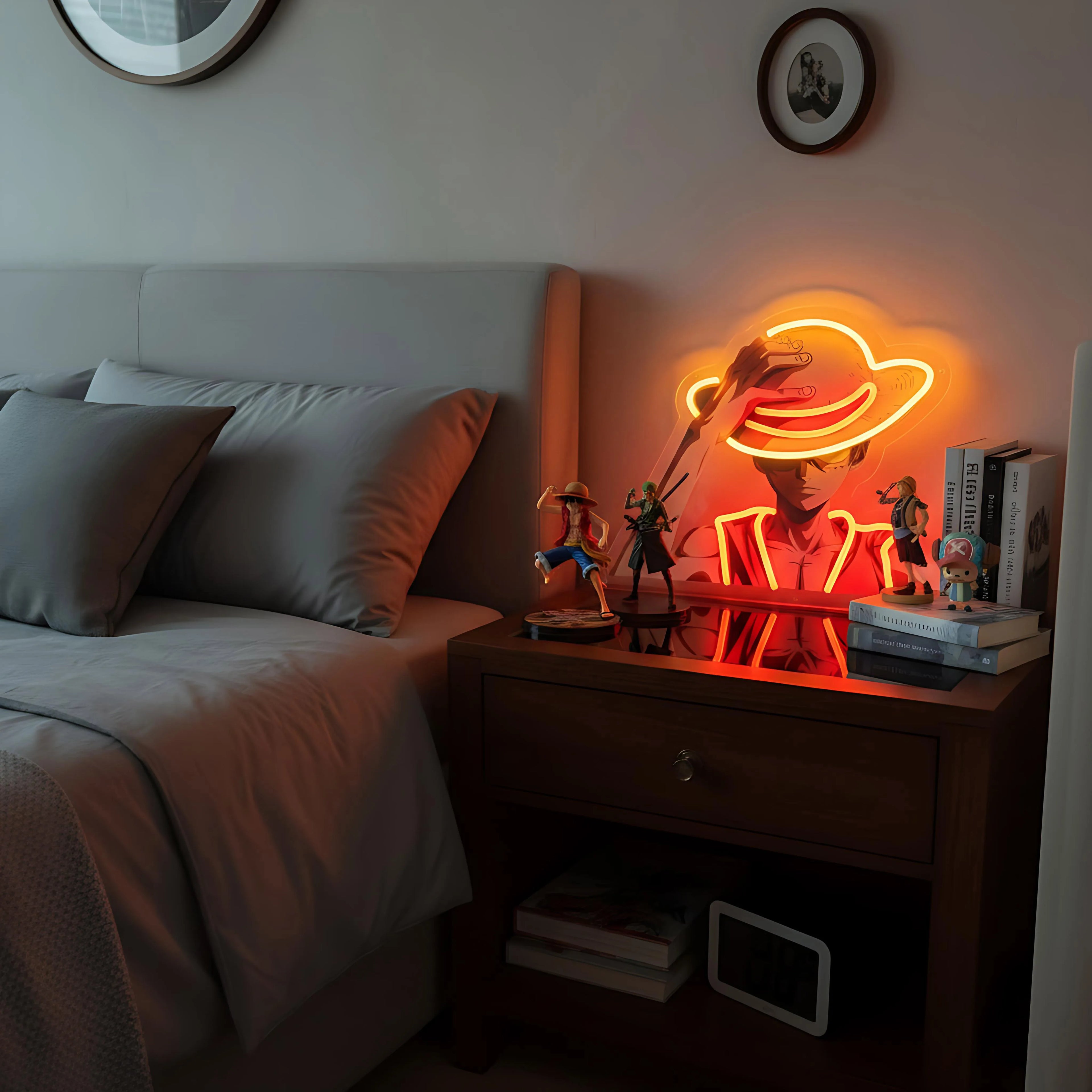 Luffy Neon Light Power Sign
